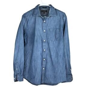 Banana Republic Slim Fit Chambray Denim Button Down Shirt Mens Size M